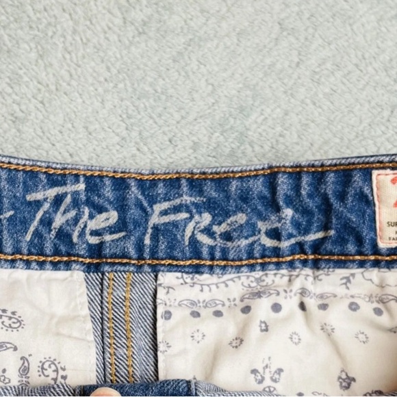 Free People We The Free Mini Skirt Womens 25 Denim Button Front Super High Rise - Picture 5 of 5